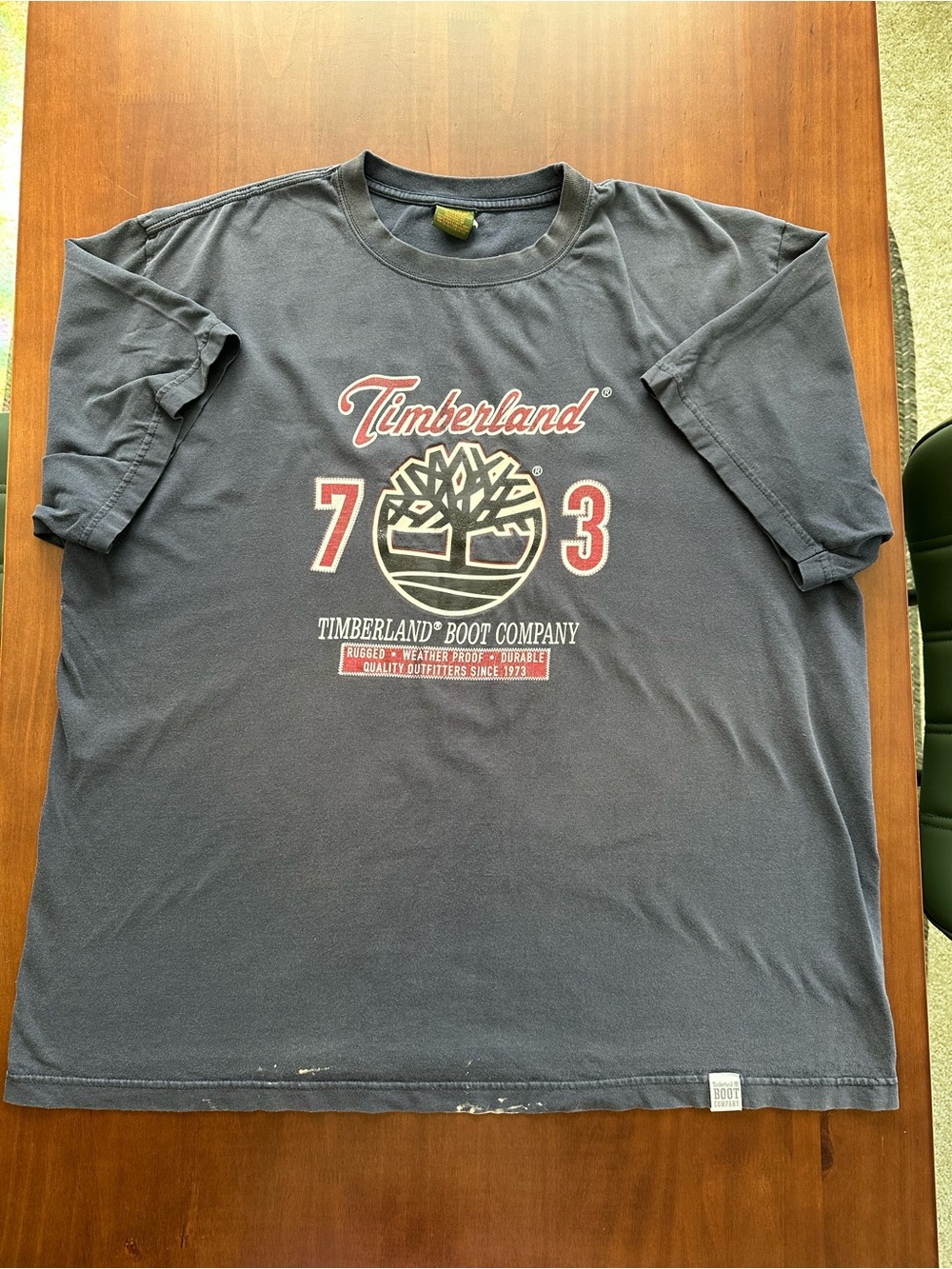 Vintage Timberland Boot Company Navy Graphic Tee Size 3XL